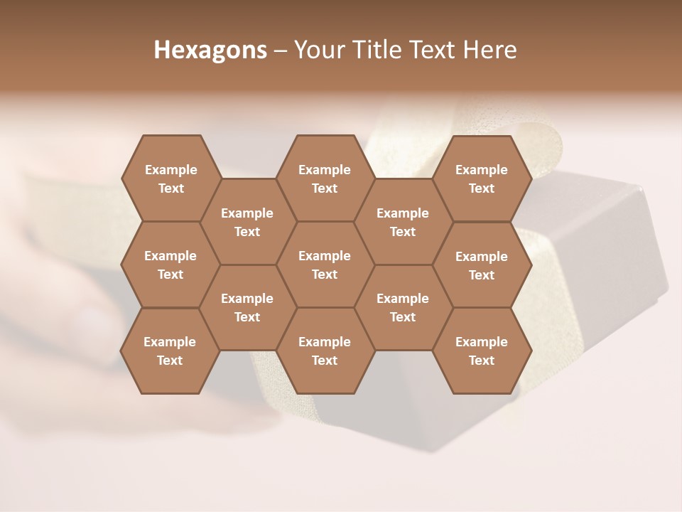 A Lovely Gift Box With Woman's Hands PowerPoint Template