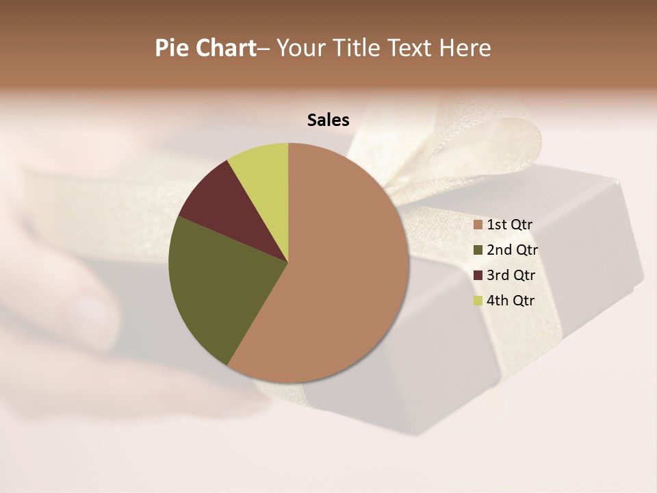 A Lovely Gift Box With Woman's Hands PowerPoint Template