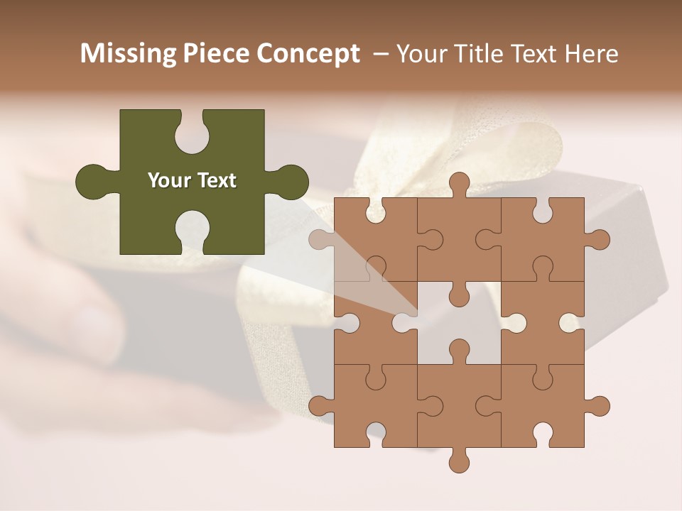 A Lovely Gift Box With Woman's Hands PowerPoint Template