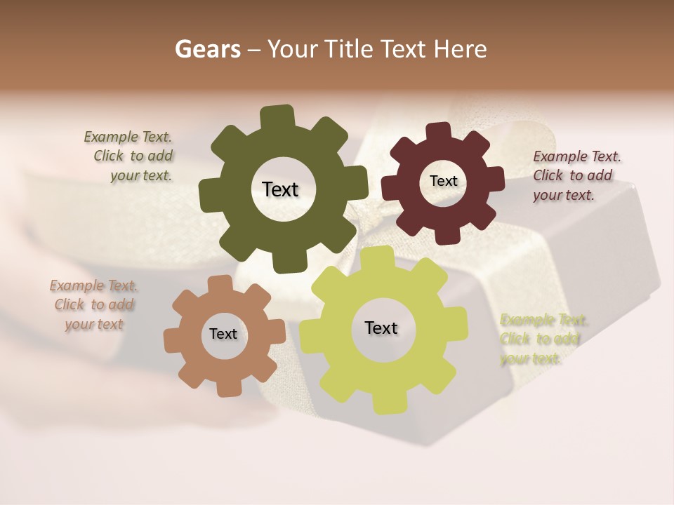 A Lovely Gift Box With Woman's Hands PowerPoint Template