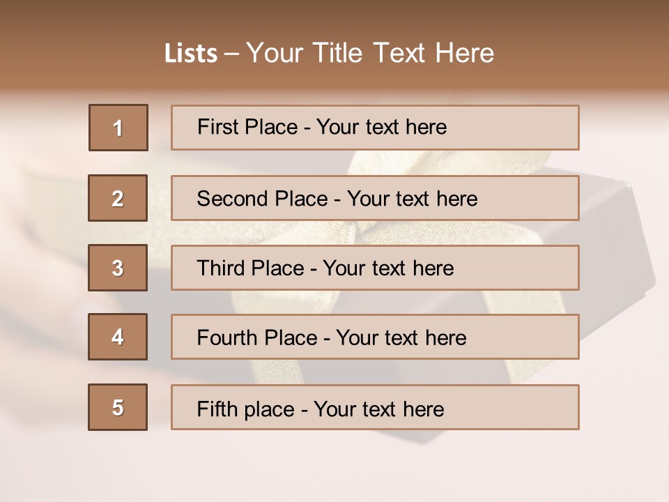 A Lovely Gift Box With Woman's Hands PowerPoint Template