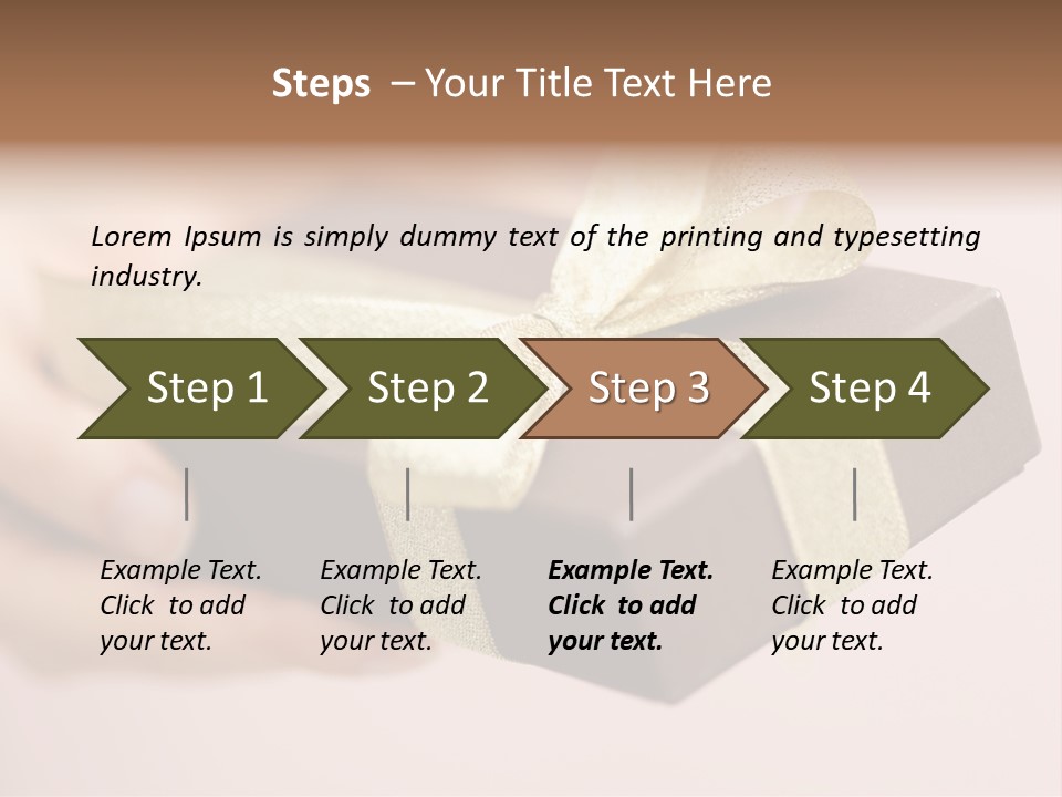 A Lovely Gift Box With Woman's Hands PowerPoint Template