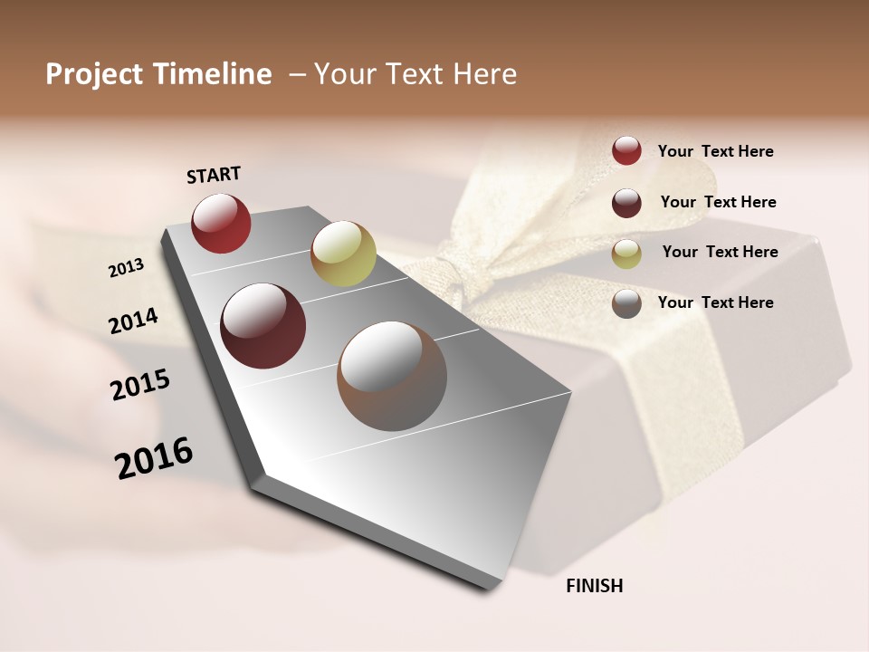 A Lovely Gift Box With Woman's Hands PowerPoint Template