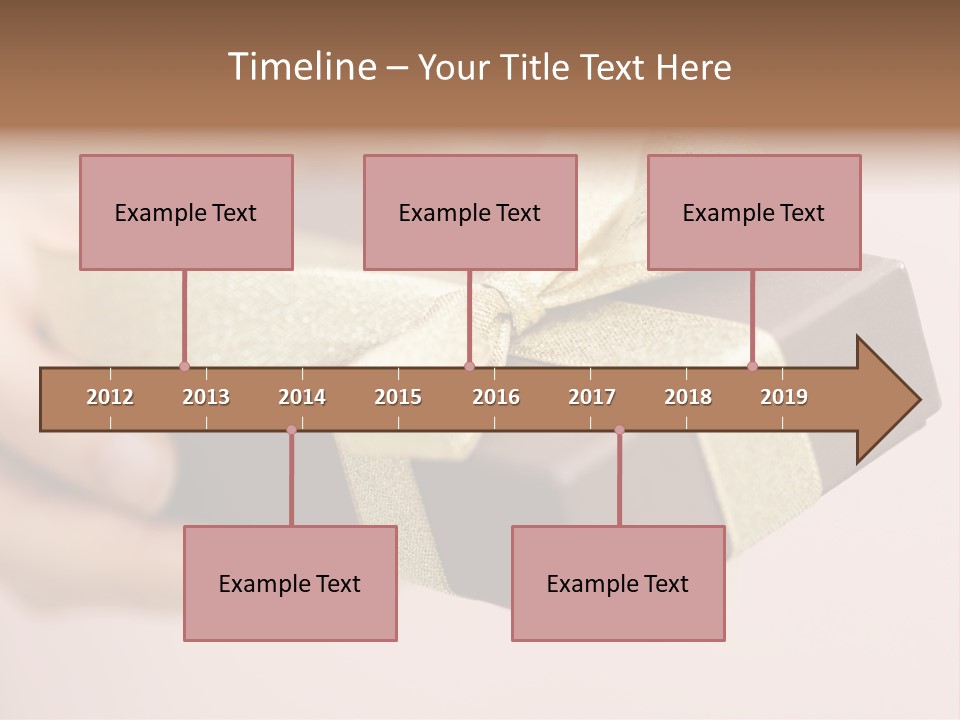 A Lovely Gift Box With Woman's Hands PowerPoint Template