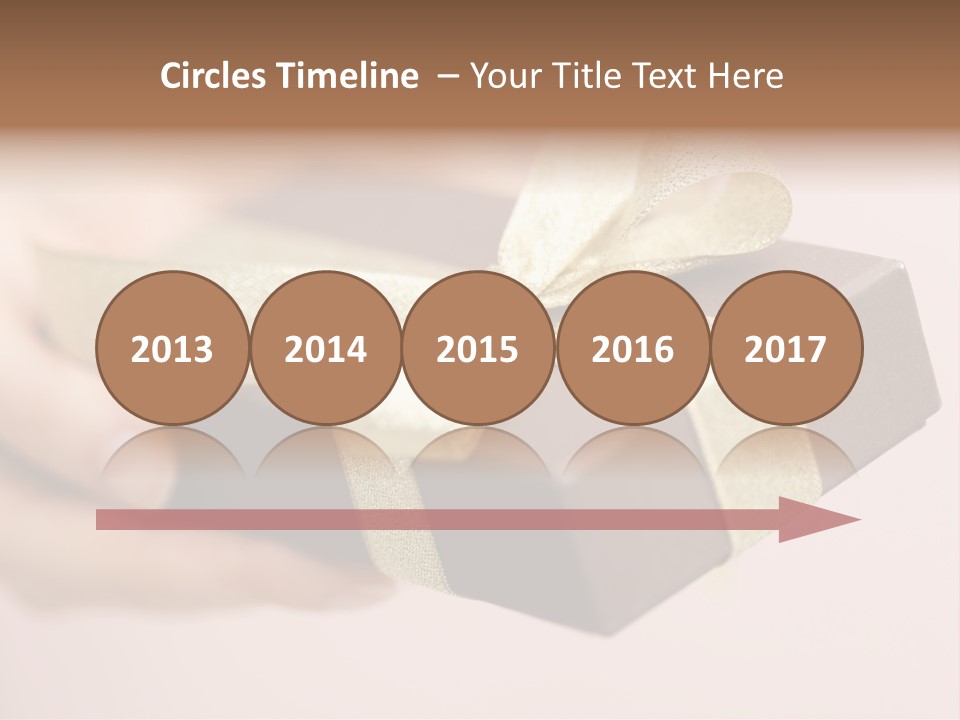 A Lovely Gift Box With Woman's Hands PowerPoint Template