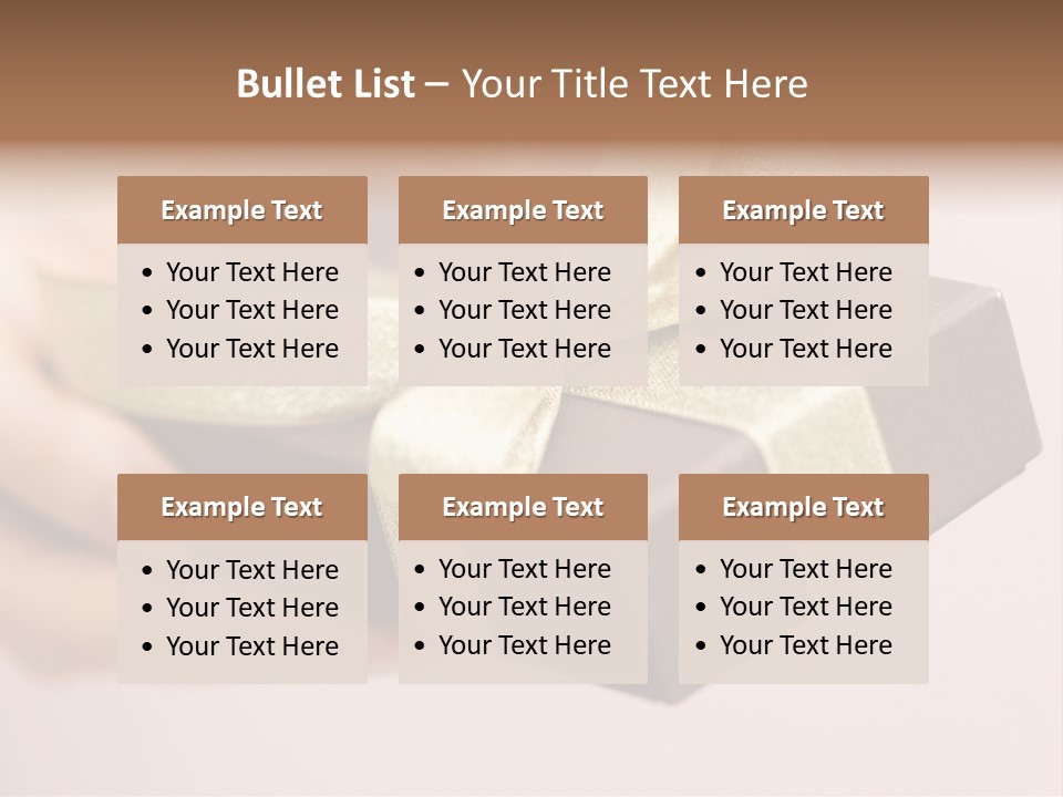 A Lovely Gift Box With Woman's Hands PowerPoint Template