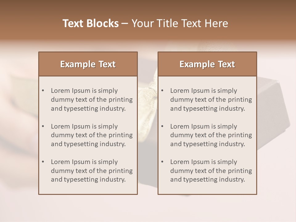 A Lovely Gift Box With Woman's Hands PowerPoint Template
