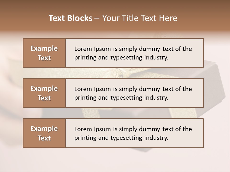 A Lovely Gift Box With Woman's Hands PowerPoint Template