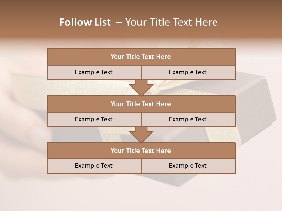 A Lovely Gift Box With Woman's Hands PowerPoint Template