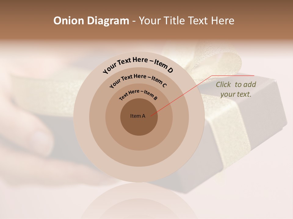 A Lovely Gift Box With Woman's Hands PowerPoint Template