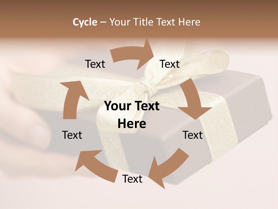 A Lovely Gift Box With Woman's Hands PowerPoint Template