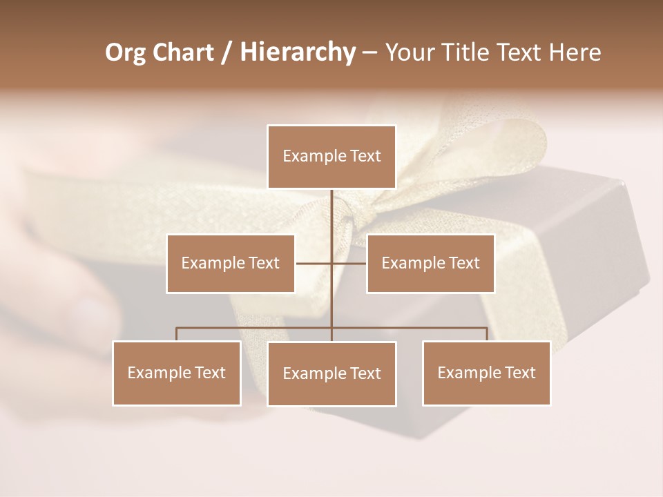 A Lovely Gift Box With Woman's Hands PowerPoint Template