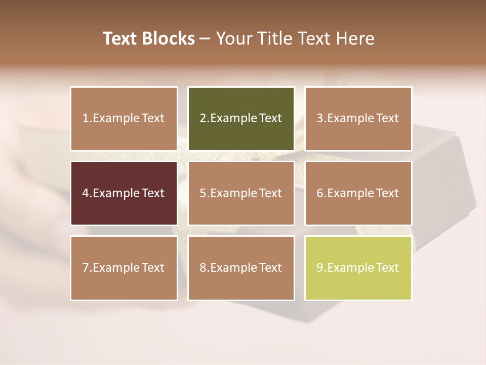 A Lovely Gift Box With Woman's Hands PowerPoint Template