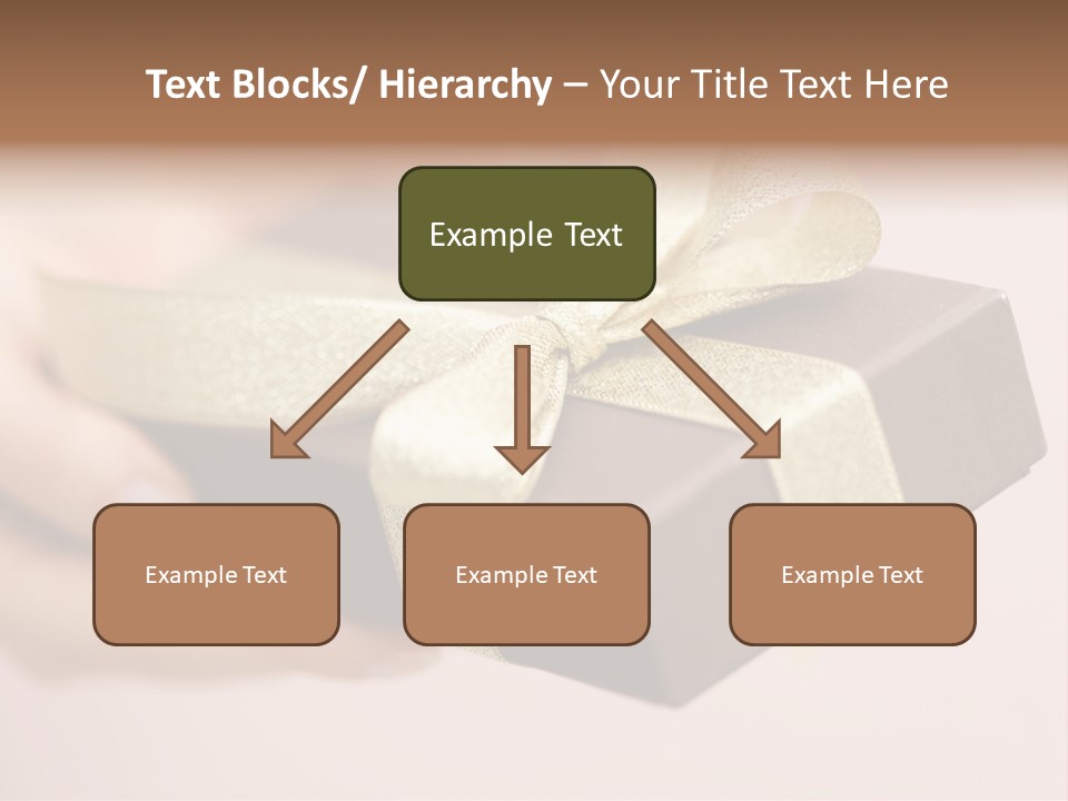 A Lovely Gift Box With Woman's Hands PowerPoint Template