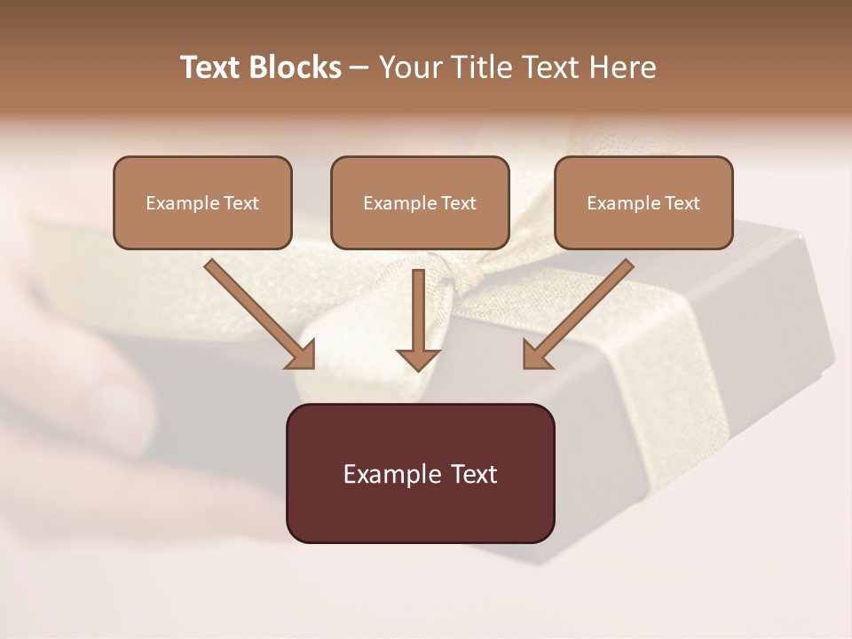 A Lovely Gift Box With Woman's Hands PowerPoint Template