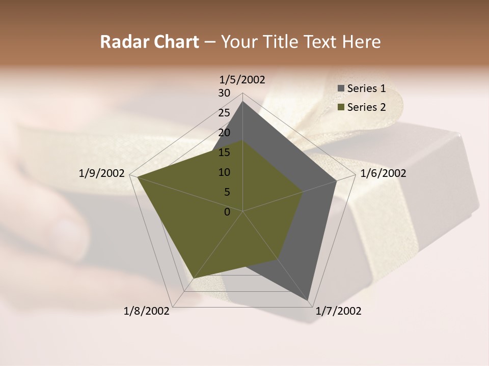 A Lovely Gift Box With Woman's Hands PowerPoint Template