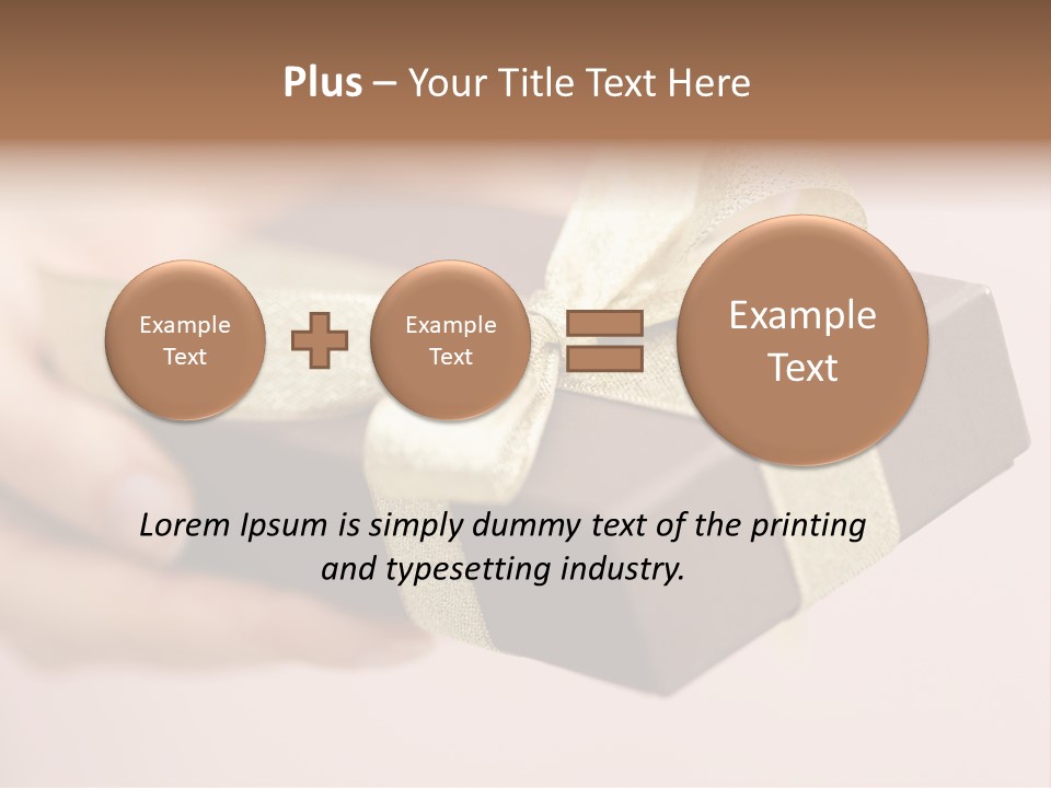 A Lovely Gift Box With Woman's Hands PowerPoint Template