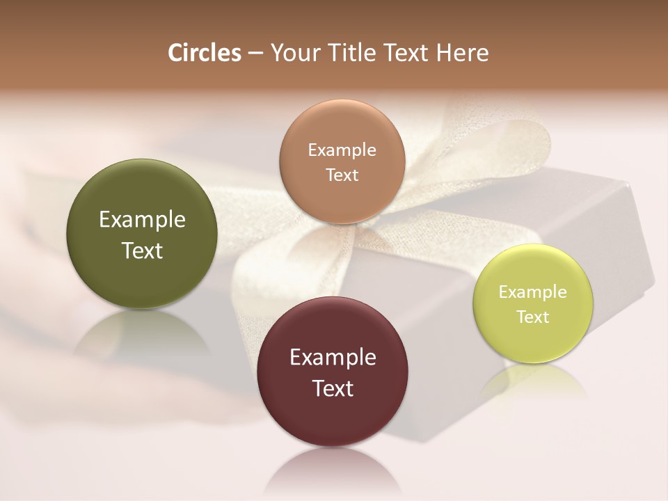 A Lovely Gift Box With Woman's Hands PowerPoint Template