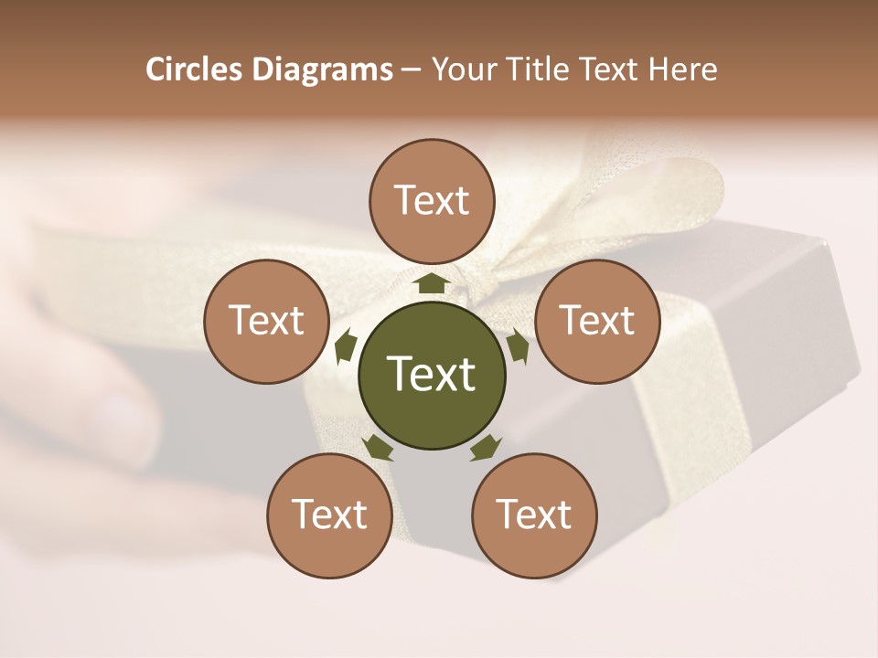 A Lovely Gift Box With Woman's Hands PowerPoint Template