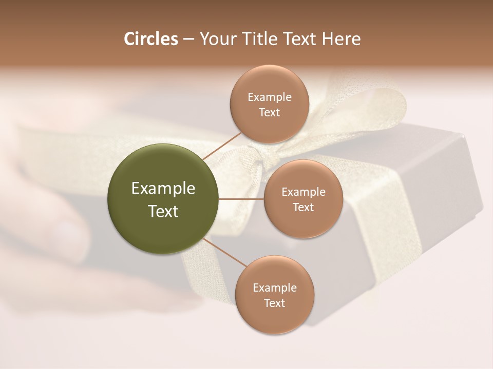 A Lovely Gift Box With Woman's Hands PowerPoint Template