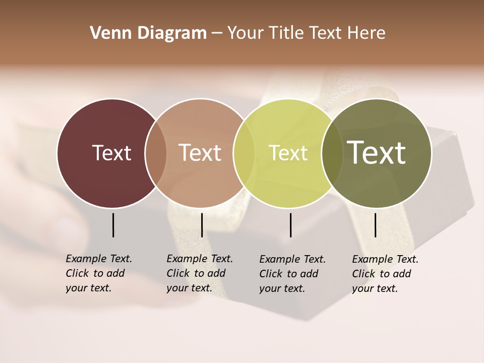 A Lovely Gift Box With Woman's Hands PowerPoint Template