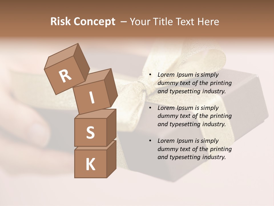 A Lovely Gift Box With Woman's Hands PowerPoint Template