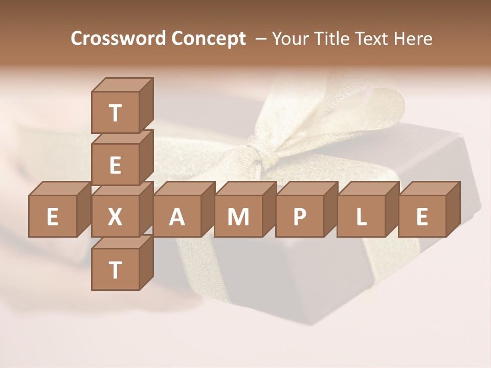 A Lovely Gift Box With Woman's Hands PowerPoint Template