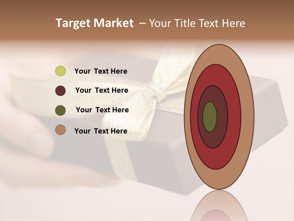 A Lovely Gift Box With Woman's Hands PowerPoint Template