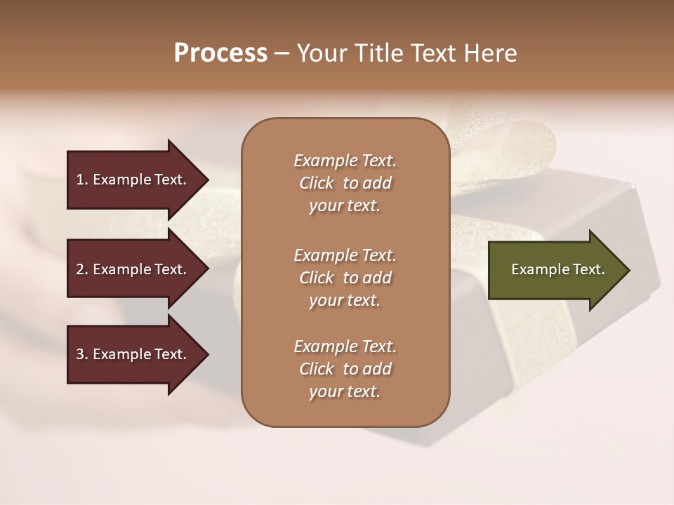 A Lovely Gift Box With Woman's Hands PowerPoint Template