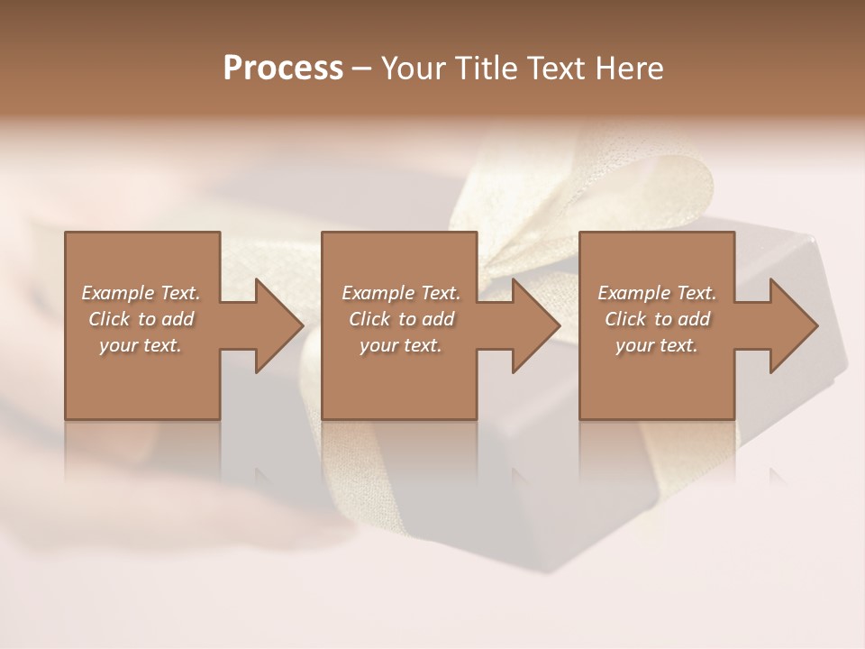 A Lovely Gift Box With Woman's Hands PowerPoint Template