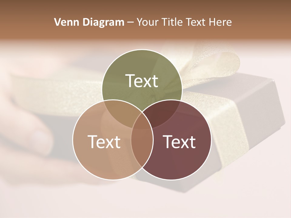 A Lovely Gift Box With Woman's Hands PowerPoint Template