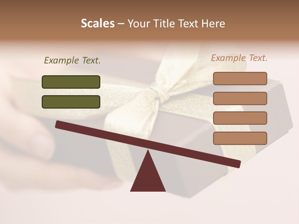 A Lovely Gift Box With Woman's Hands PowerPoint Template