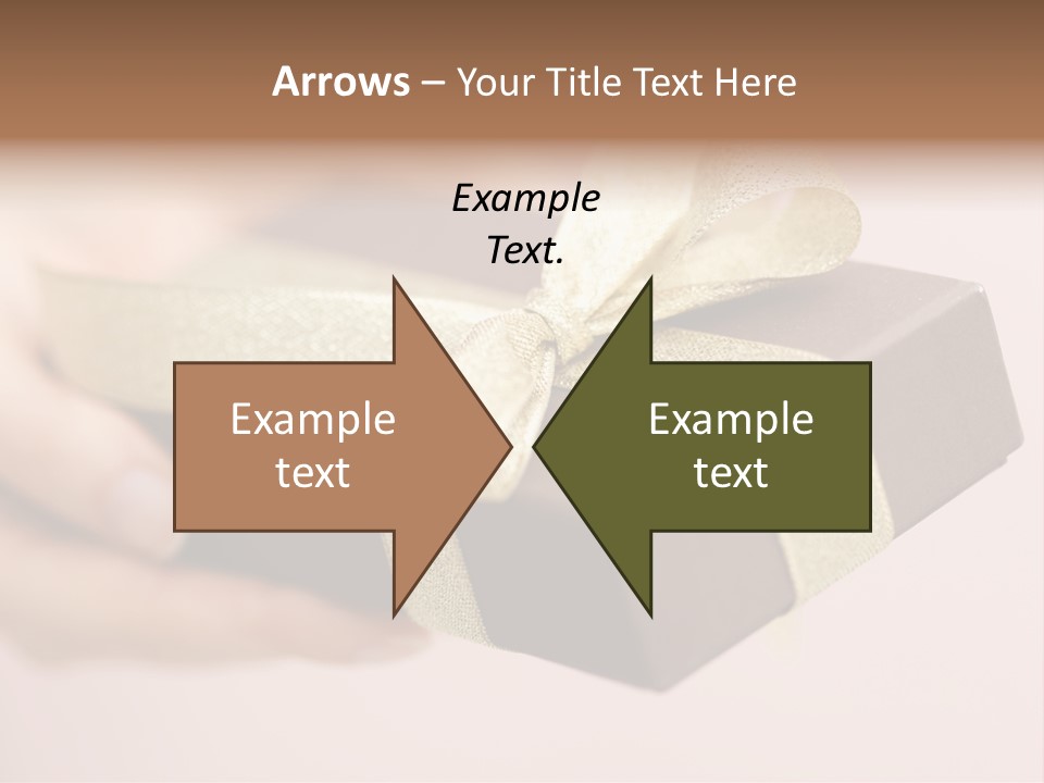 A Lovely Gift Box With Woman's Hands PowerPoint Template