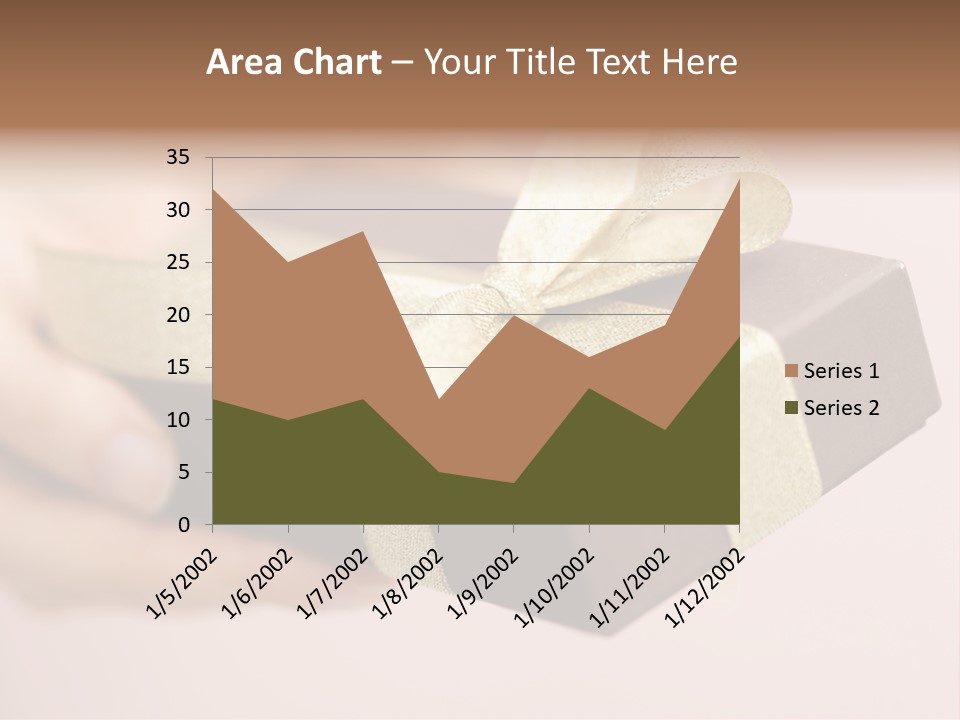 A Lovely Gift Box With Woman's Hands PowerPoint Template