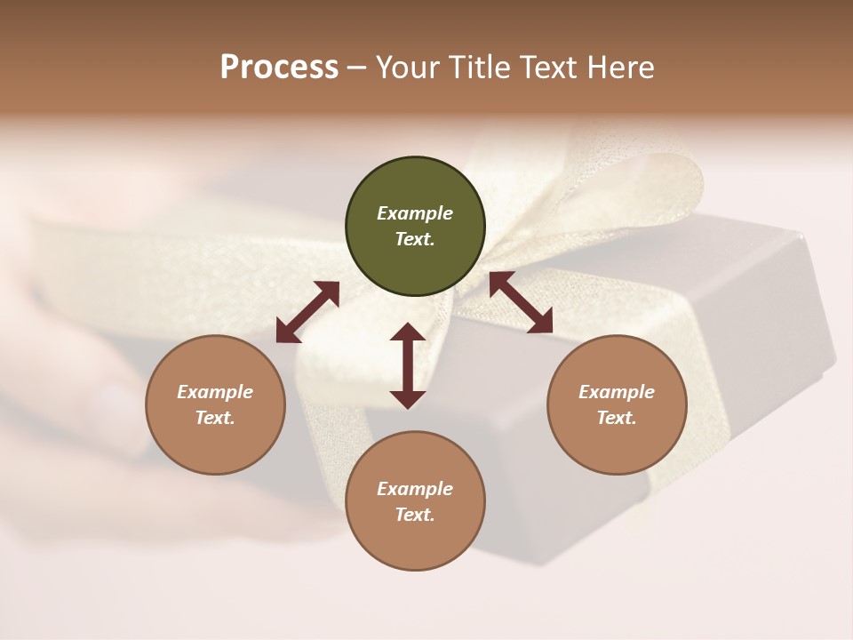 A Lovely Gift Box With Woman's Hands PowerPoint Template