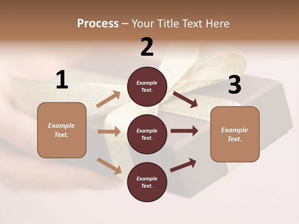 A Lovely Gift Box With Woman's Hands PowerPoint Template