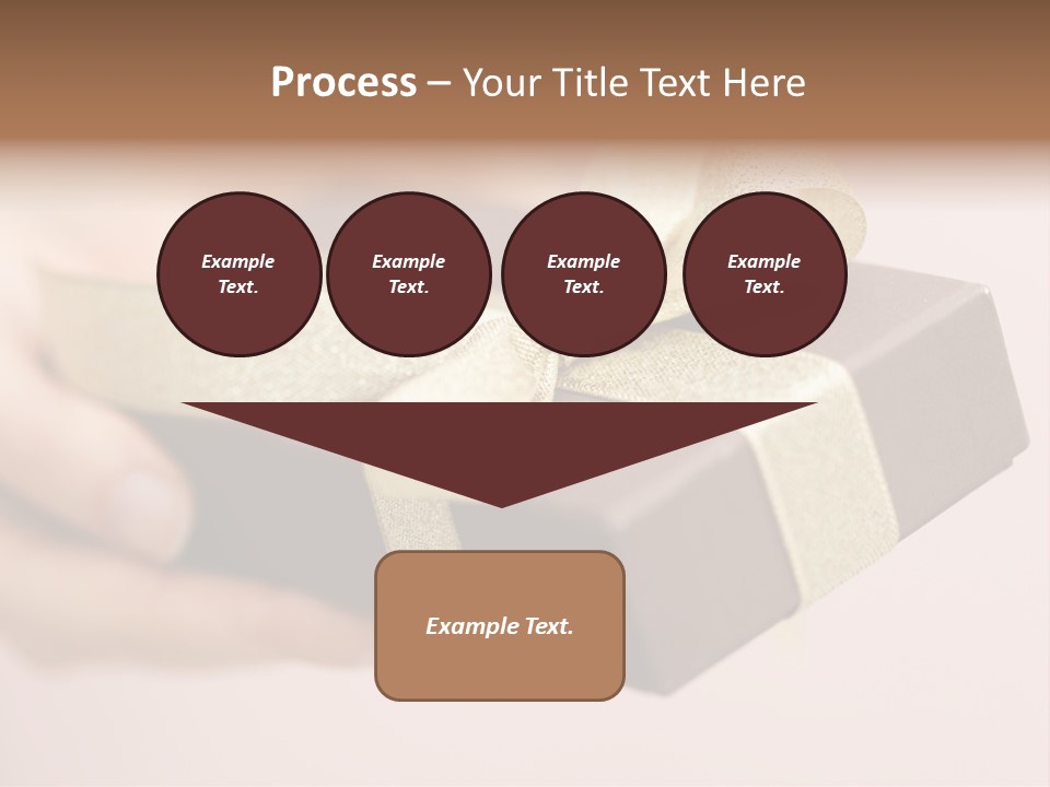 A Lovely Gift Box With Woman's Hands PowerPoint Template