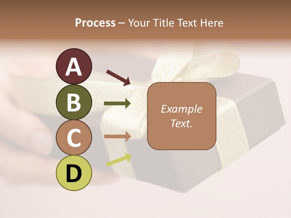 A Lovely Gift Box With Woman's Hands PowerPoint Template