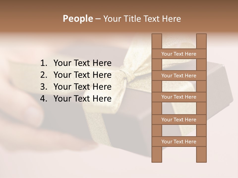 A Lovely Gift Box With Woman's Hands PowerPoint Template