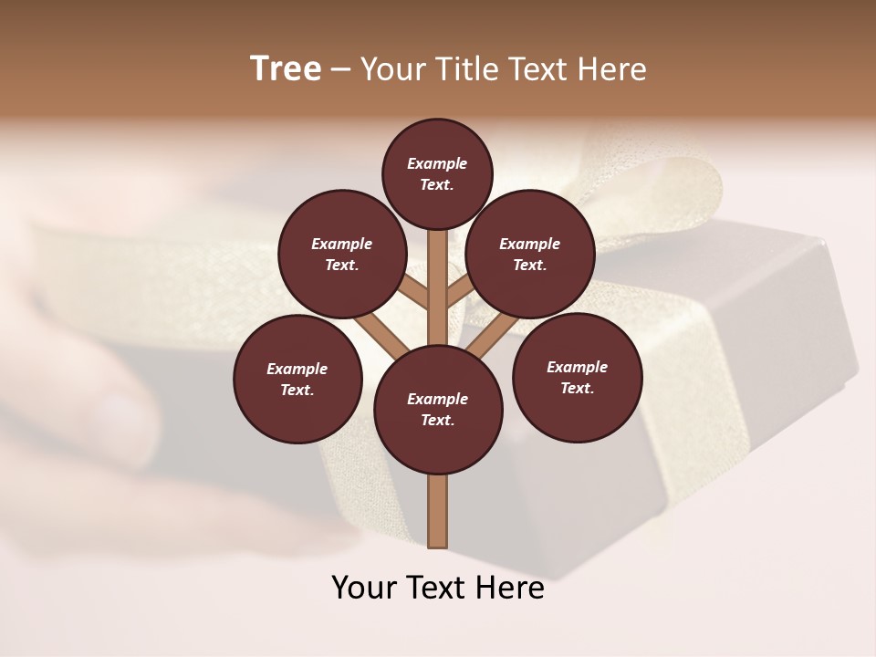 A Lovely Gift Box With Woman's Hands PowerPoint Template