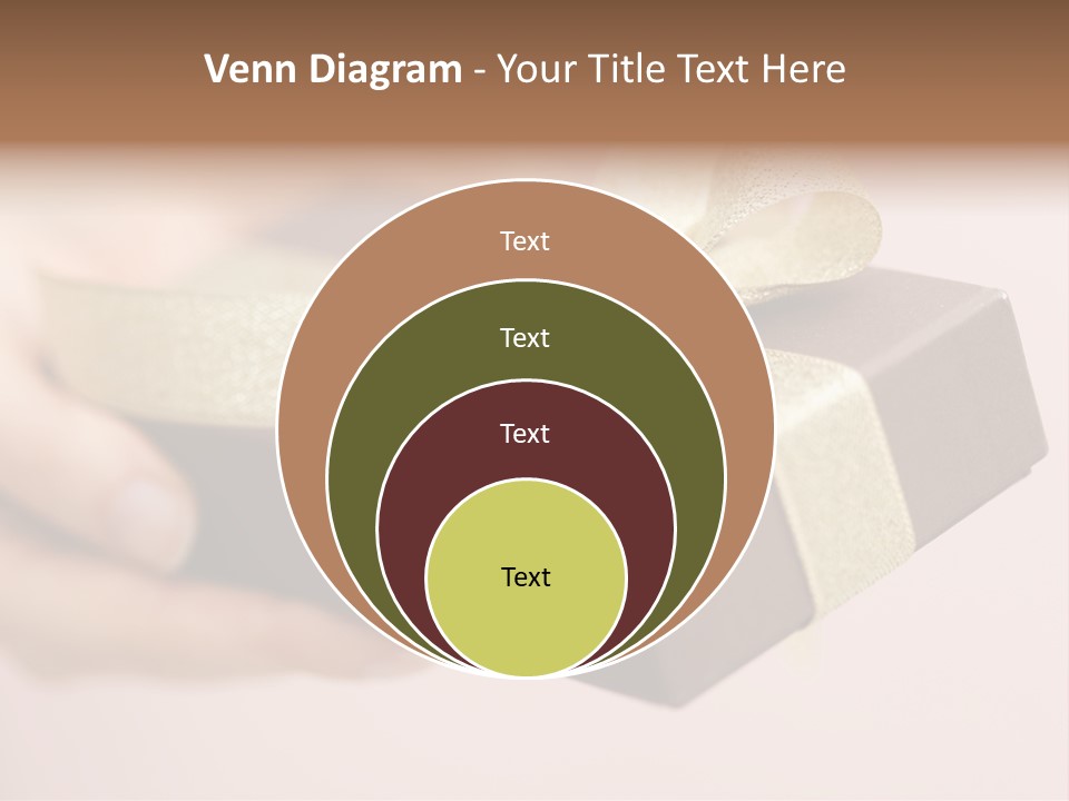 A Lovely Gift Box With Woman's Hands PowerPoint Template