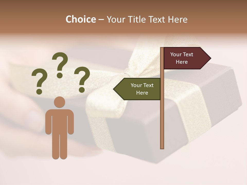 A Lovely Gift Box With Woman's Hands PowerPoint Template