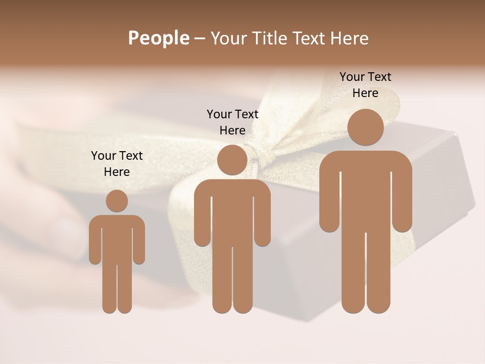 A Lovely Gift Box With Woman's Hands PowerPoint Template