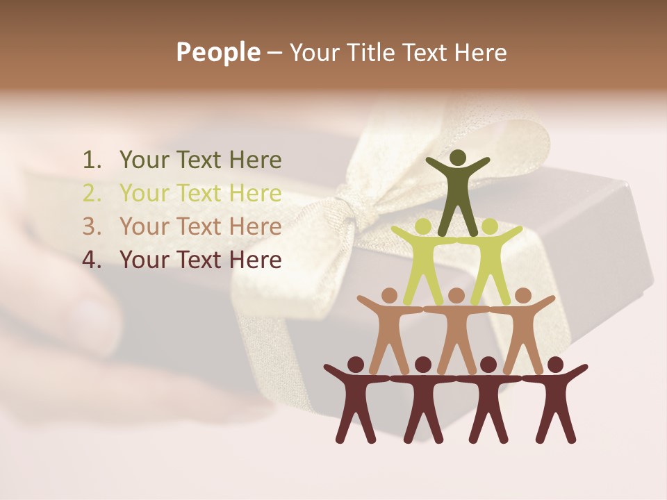 A Lovely Gift Box With Woman's Hands PowerPoint Template