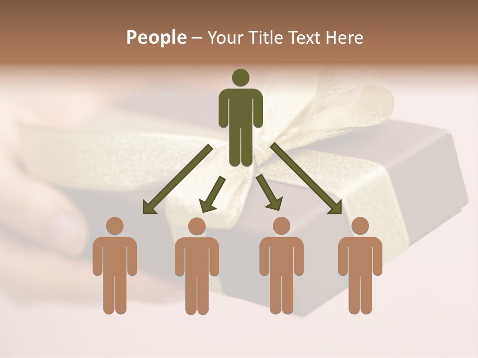 A Lovely Gift Box With Woman's Hands PowerPoint Template