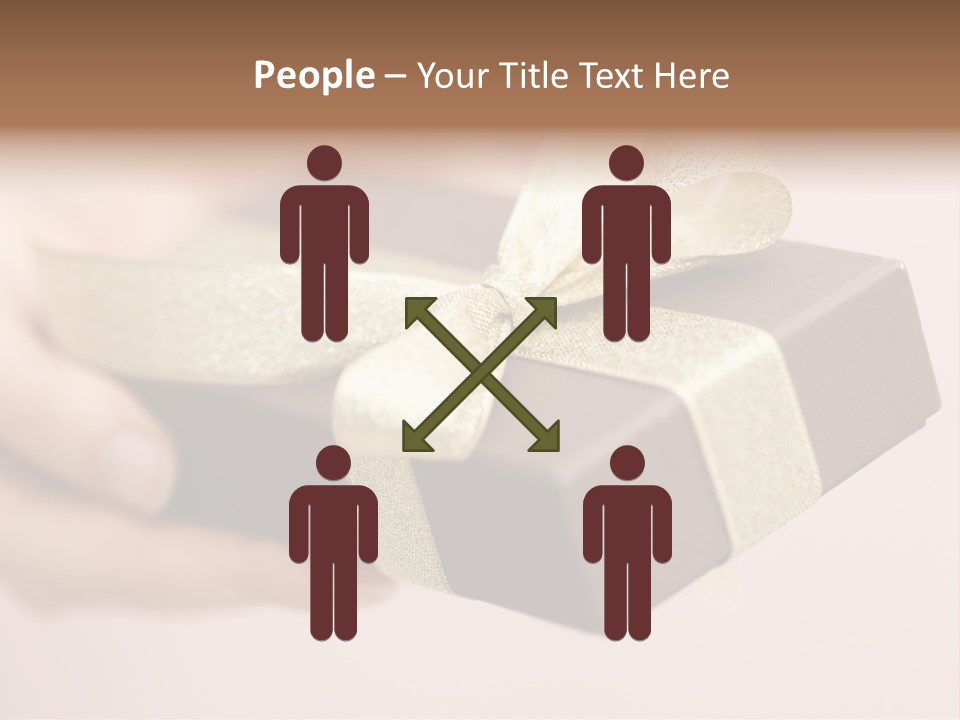 A Lovely Gift Box With Woman's Hands PowerPoint Template