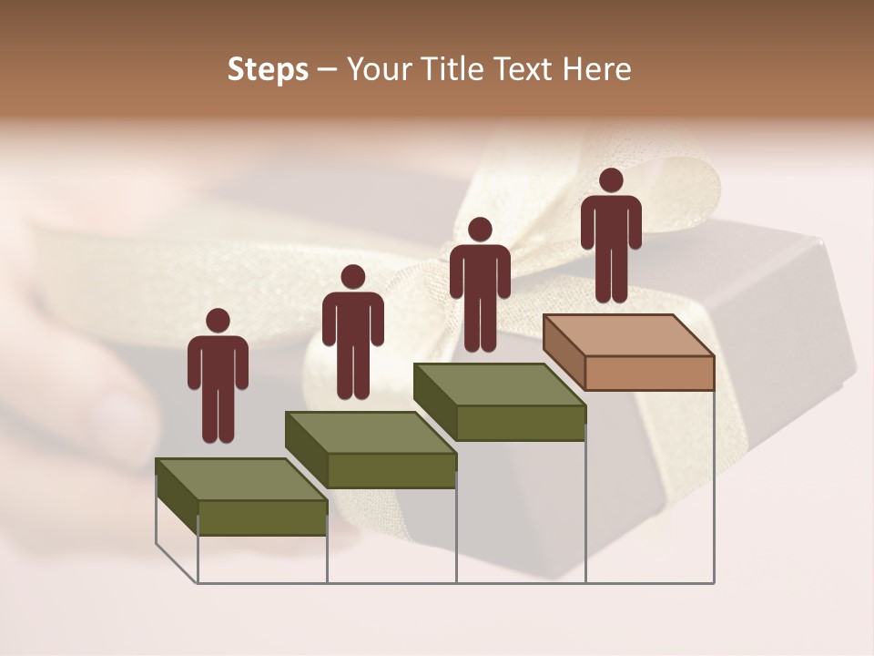 A Lovely Gift Box With Woman's Hands PowerPoint Template