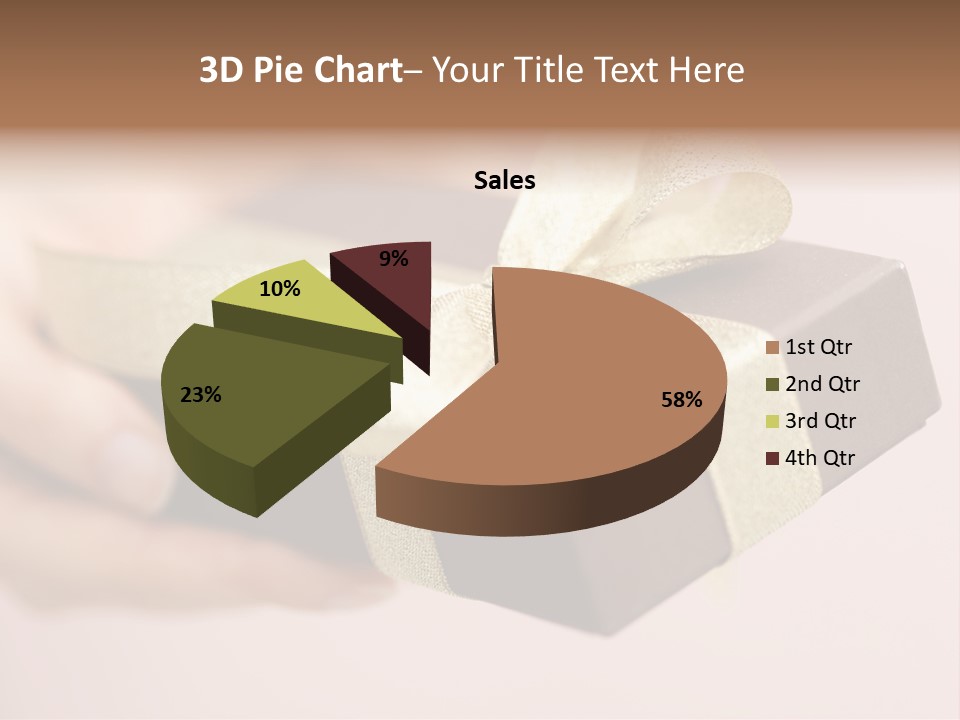 A Lovely Gift Box With Woman's Hands PowerPoint Template