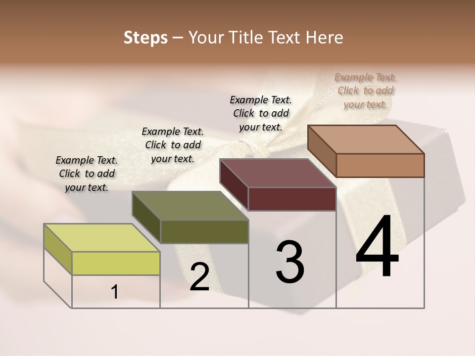 A Lovely Gift Box With Woman's Hands PowerPoint Template