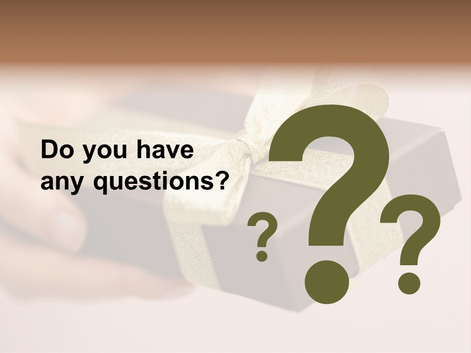 A Lovely Gift Box With Woman's Hands PowerPoint Template